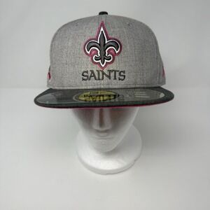 NWT CRUCIAL CATCH New Orleans Saints Breast Cancer Awareness CAP NEW ERA 7 3/4